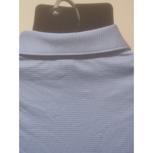 Peter Millar Polo Shirt Mens Large Blue Striped Summer Comfort Stretch 1922 Logo - Picture 9 of 14